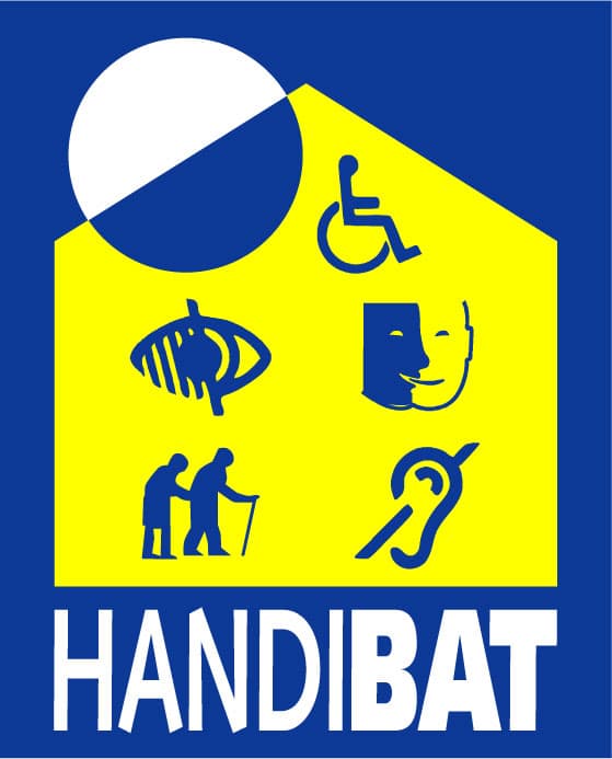 Logo Handibat, marque dédiée à l’accessibilité du bâti
