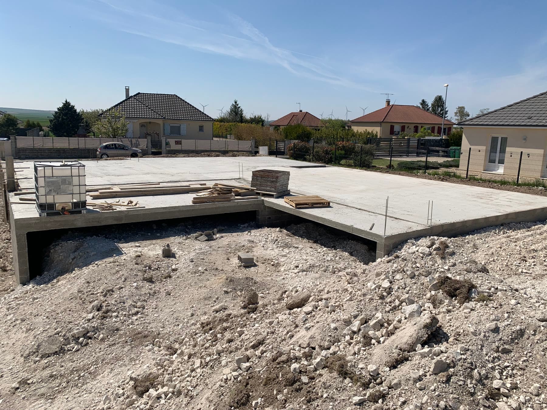 Plancher bas de la maison.