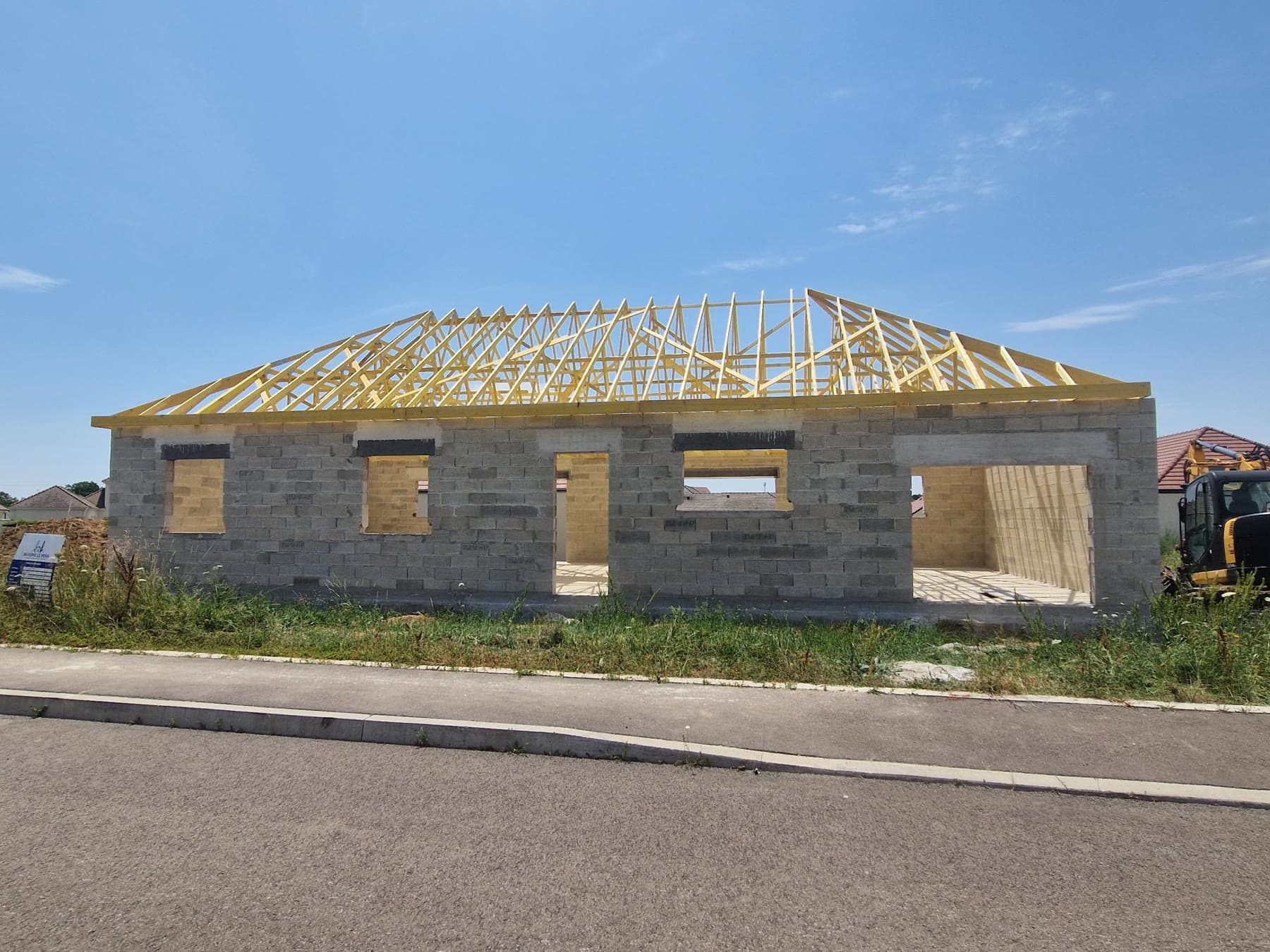 Vue de la structure de toiture.