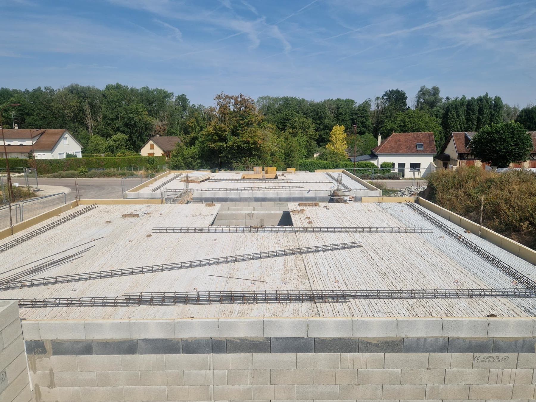 Préparation du plancher supérieur.